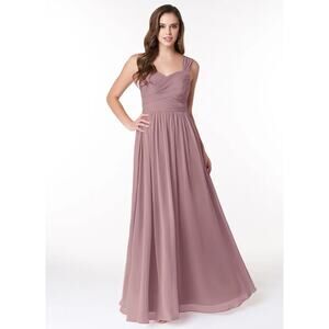 Azazie Zapheira Dusty Rose A-Line Ruched Chiffon Formal or Bridesmaid Dress 12